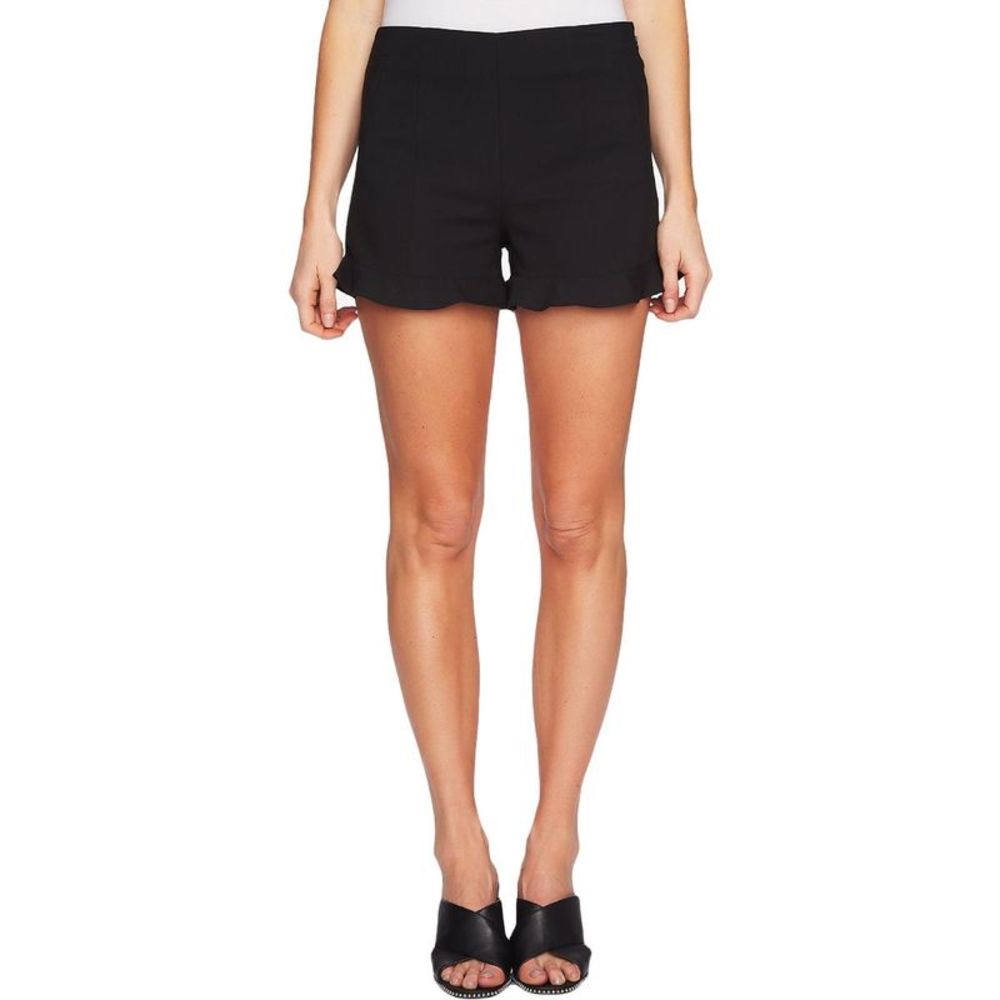 1.State Womens Black Ruffled Dressy Mid-Rise Casual Shorts NWT